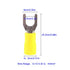 50Pcs M5 Insulated Fork Spade Wire Connector 12-10 AWG U Type Electrical Crimp Terminals(Yellow/SPFY5)