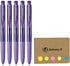 Signo RT1 Retractable Gel Ink Pen, Micro Point 0.38mm, Rubber Grip, Violet Ink, 5-Pack with Sticky Notes