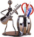 Metal Art Crafts Pencil & Pen Holder Display, Decorative Guitar Theme Desktop Organizer