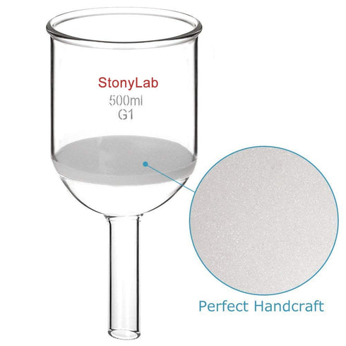 StonyLab Borosilicate Glass Buchner Filtering Funnel, Coarse Frit(G1), 94mm Inner-Diameter, 500ml