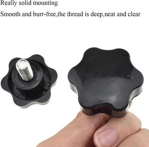 Hahiyo Hex Handle Threaded Knobs | Star Bump Shape M10 20mm Screw Length | Clamping Handgrip Nut Screw Combined Tightly