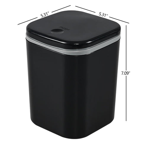 Mini Trash Can, Small Trash Can, 0.5 Gallon Mini Wastebasket Container Bin for Desk, Countertop- Black