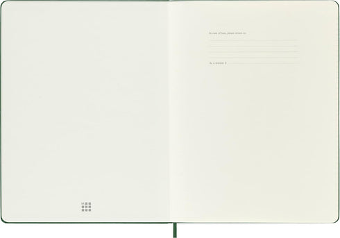 Moleskine Classic Hard Cover Notebook: XL (7.5" x 9.5") Squared/Grid, Myrtle Green, 192 Pages