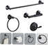 1Set WOONEKY Retro Black Towel Rack Stainless Steel Towel Ring for Bathroom Kitchen Vintage Design Towel Holder