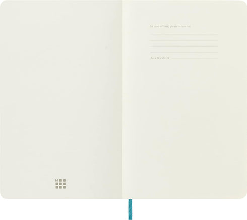 Moleskine Classic Notebook - Soft Cover, Large (5" x 8.25") Plain/Blank, Reef Blue, 192 Pages