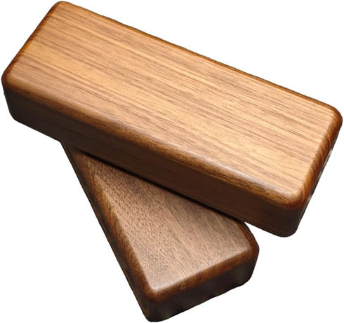 SOLYUJ 2Slots Fountain Pen Collector Organizer - Handmade Pen Case Walnut Wood Pen Protective Sleeve Cover Pen Storage