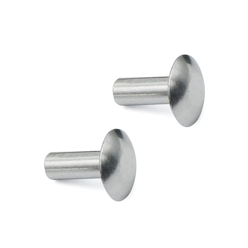 3/16" Diameter X 1/2" Length Brazier Head Solid Aluminum Rivets, 100-Pack for Fixing Leaky Solid Rivets