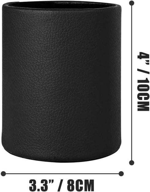 Pen Holder for Desk, Cute Cup Organizers (Black, 3.94" x 3.15" x 3.15")