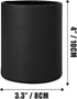 PU Leather Pen Pencil Holder Cup, Desk Organizer Stand for Brushes, Scissors, Office Home School (Black, 3.3" x 3.3" x