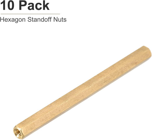 M3x60mm Hex Standoff Spacer Nuts - 10 Pack Female Brass Coupling Screws for Electronic Machines