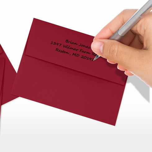 LUXPaper A2 Invitation Envelopes | Peel & Press | 4 3/8" x 5 3/4" | Garnet Red | 80lb. Text | 50 Qty