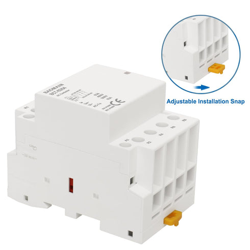 Baomain Normally Closed AC Contactor, 63A 4 Pole Universal Circuit Control, 35mm DIN Rail Mount