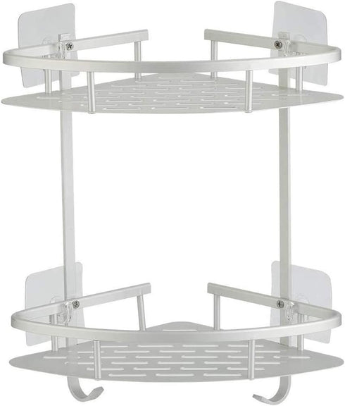 Hawsam No Drilling Bathroom Corner Shelves, Aluminum 2 Tier Shower Shelf Caddy