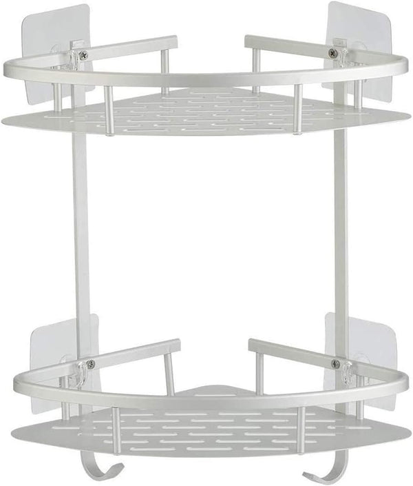 Hawsam No Drilling Bathroom Corner Shelves, Aluminum 2 Tier Shower Shelf Caddy