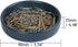 MEI YI TIAN Small Ceramic Paperclip Holder for Desk, Round Macaron Navy Blue Paper Clip Dispenser, Cute Storage Plate