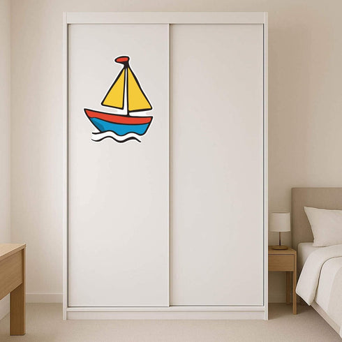 Azeeda (DW00172161) 'Sail Boat Toy' White Premium Vinyl Decal Sticker Waterproof, Durable & Easy to Apply - Ideal