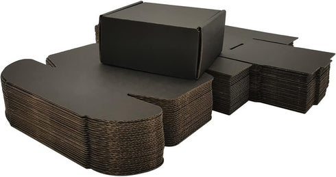 CH-BOX4x4x2'' Small Shipping Boxes - 25 Pack Black Corrugated Cardboard Mailers for Small Business