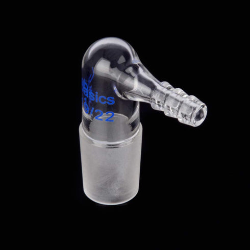Glass 90 Degree Vacuum/Gas Adapter, Borosilicate Glass Bent Inlet with 19/22 Inner Joint for Lab Supply