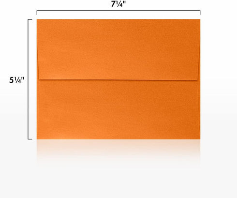 LUXPaper A7 Invitation Envelopes, Peel & Press, 5 1/4" x 7 1/4", Flame Metallic, 80lb Text, 50 Qty
