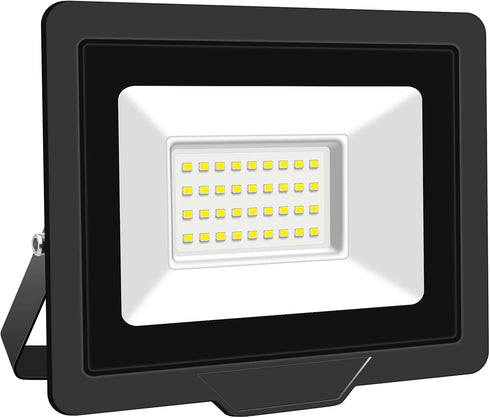 RIGIDON 30W LED Flood Light Outdoor, 3000LM Super Bright Security Lights, 6000K Daylight White, IP66 Waterproof for