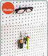 16pcs Black Pegboard Cups and Peg Hooks, Square Box Shape 1/4" 1/8" Cup Holder Accessories for Garage Craft Storage