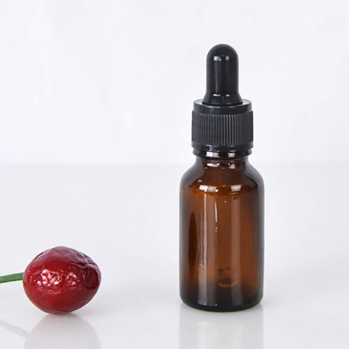 Kingrol 40 Pack Amber Glass Bottles with Glass Eye Dropper, 1/2 oz Dropper Bottles for Essential Oils and Perfumes
