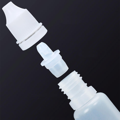 2 Pcs 15ml/0.5oz Plastic Dropper Bottles, Empty Squeezable Mini Refillable Containers with Cap and Plug, White/Red
