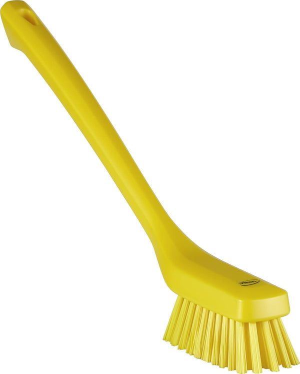 Vikan Narrow Long-Handle Cleaning Brush - Yellow