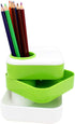 Pencil Holder Pen Containers for Desk Pen Cup Desk Organizer with 3 Rotating Drawer, Square - Green by SIPLIV