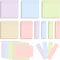 BAYTORY 6 Pads Pastel Sticky Notes, 3 x 3 Inch, 3 x 2 Inch, Colorful Self-Stick Notes for Office School Home Study