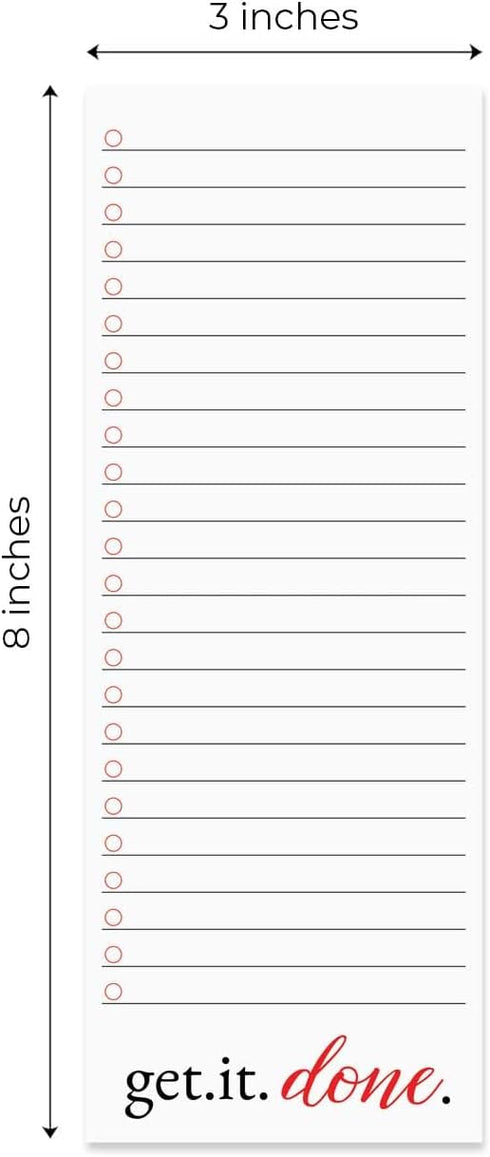 Motivational Sticky Note Checklist Set of 3, Black and Red To Do Note Pads, 50 Sheets Per Pad, Made in USA