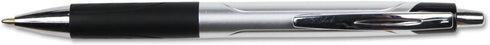Universal 15540 Advanced Ink Retractable Ballpoint Pen, Black Ink, Silver, 1mm, Dozen