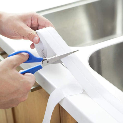 Bathtub Wall Caulk Strip, PE Self Adhesive Waterproof Sealing Tape, 38mm x 3.2m, White