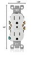 Leviton T5320-WMP 15 Amp 125V Tamper Resistant Duplex Receptacle, White, 10 Count
