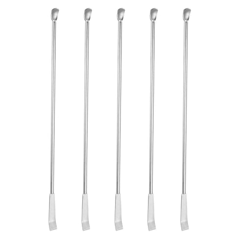YOKIVE 5 Pcs Micro Reagent Spoon, 2 in 1 Double Head Stainless Steel, 180mm Long for Science Labs, Chemistry Classrooms