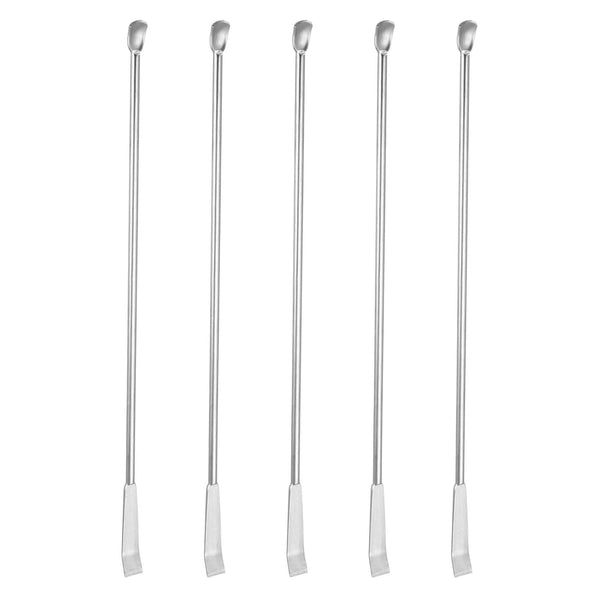 YOKIVE 5 Pcs Micro Reagent Spoon, 2 in 1 Double Head Stainless Steel, 180mm Long for Science Labs, Chemistry Classrooms