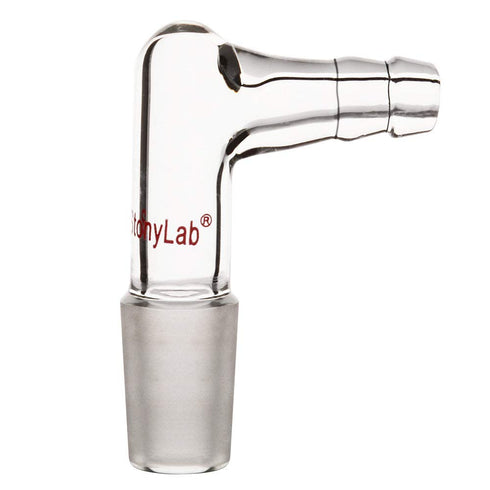 stonylab Glass 90 Degree Vacuum/Gas Adapter, Borosilicate Glass Bent Inlet Adapter with 14/20 Inner Joint for Lab