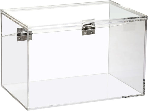 5 8 inch BTSKY Clear Acrylic x Index Card Box with Sign Lid - Index Card Holder Notecard Box Recipe Card Box Plastic