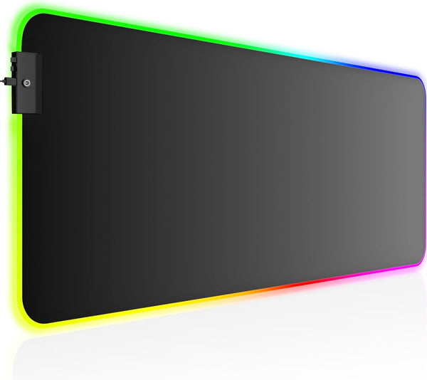 KTRIO RGB Large Gaming Mouse Pad, Stitched Edges, Superior Micro-Weave Cloth, Non-Slip Base, Water Resistant, 31.5 x
