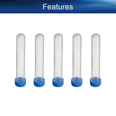 Bettomshin 100Pcs 10ml Round Bottom Centrifuge Tubes with Screw-on Cap, Transparent Mini Plastic Storage Containers