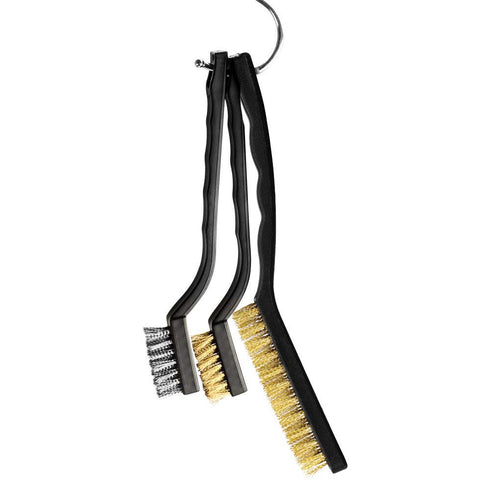Wire Brush Set Scratch Brush Set for Cleaning Welding Slag Rust Dust Curved Handle Stainless Steel Brass 10-Pack