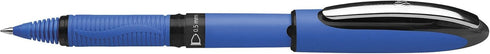 Schneider One Hybrid C Rollerball Pen, 0.5 mm Conical Tip, Black Ink, Light Blue Barrel, Box of 10 Pens (183201)