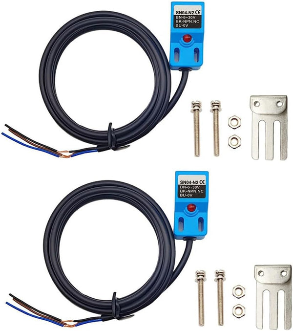 SN04-N2 NPN NC Inductive Proximity Sensor Normally Closed Detection Switch with SN Bracket (Blue, 2 Pack)