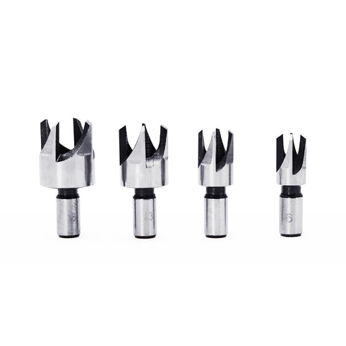 8Pcs Wood Plug Cutter Drill Bit Set, Carbon Steel Titanium Coated Woodworking Chamfer Drill Bits Cutting Tool