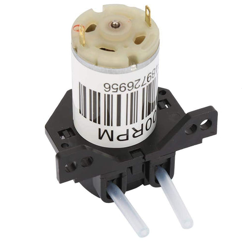 Peristaltic Pump, Dosing Pump DC 6V DIY Miniature Silent Liquid Pump, Self-Priming Pump (No plug-6V Right angle black)