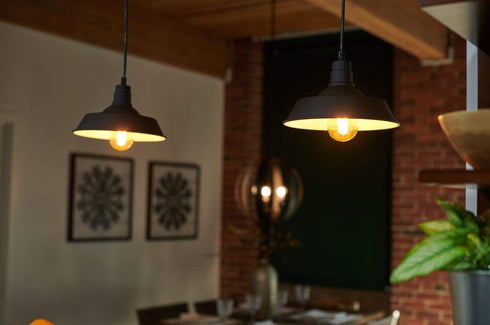 1 8.5W A19 Bulb 800 Dimmable (60053) Sylvania Vintage Hudson Antique Pendant Light Fixture with LED Included, Lumens