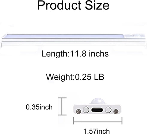 4 Pack, Closet 3 Counter Under Cabinet Lighting Wireless Motion Sensor LED Light with Remote, USB-C Rechargeable, Color