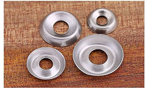 cSeao 110pcs Stainless Steel Finishing Cup Countersunk Washers Assortment Kit - 6#/8#/10#/12#