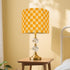 Generic 11.8 Inch Modern Lamp Shade with Colorful and Natural Checkered Pattern Bamboo Made, Translucent Drum Shape