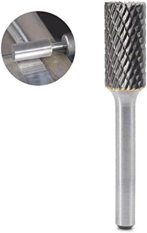 SB-5 Tungsten Carbide Burr, Cylinder Shape Double Cut Rotary Burrs File, 1/2'' Cutter Dia